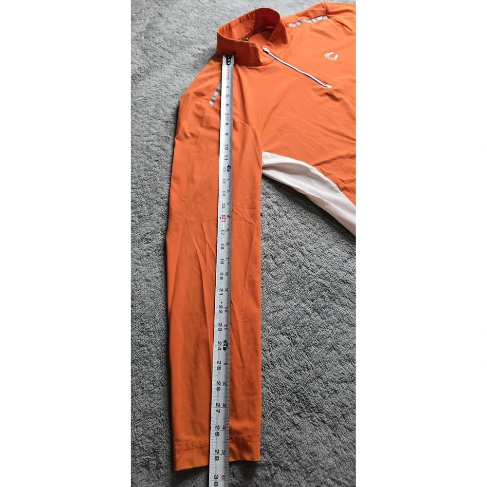Louis Castel Pullover Shirt Mens Size 105 Orange Long Sleeve 1/4 Zip Golf